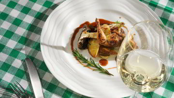 Рецепт Белых грибов с жареной перепелкой