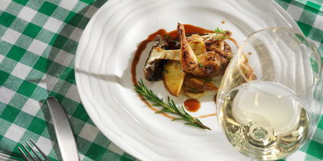 Рецепт Белых грибов с жареной перепелкой