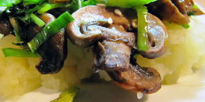 Рецепт Грибочков жареных с имбирем и кунжутом