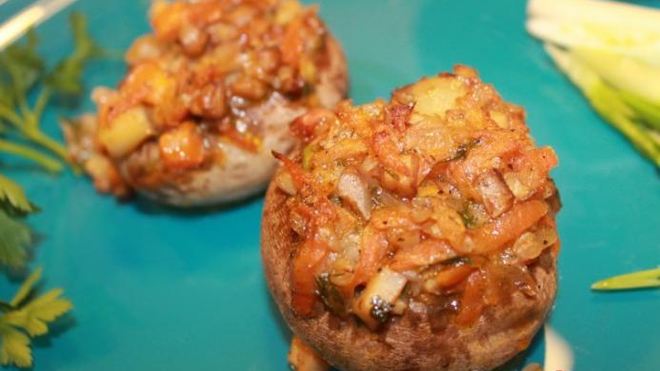 Рецепт грибов, фаршированных гречкой