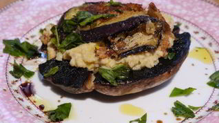 Рецепт Грибов на гриле с нутом и баклажанами