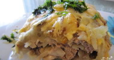 Рецепт Грибов с фаршем и картошкой