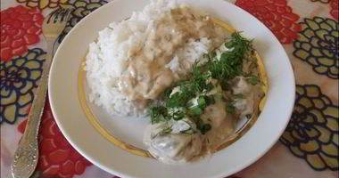 Рецепт Грибов в сливочном соусе