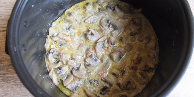 Рецепт грибов в сметане в мультиварке тушеные