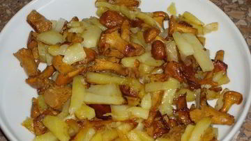 Рецепт Лисичек, жареных с картошкой