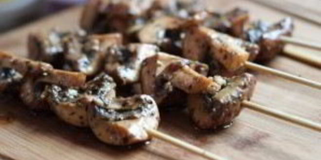 Рецепт шампиньонов на костре