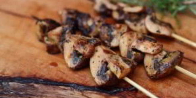 Рецепт шампиньонов на костре