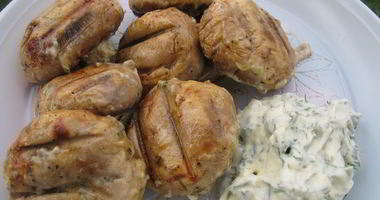 Рецепт Шампиньонов на решетке на костре