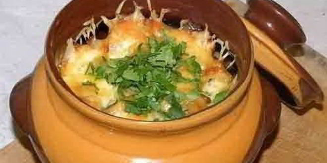 Рецепт Шампиньонов с картошкой в горшочках