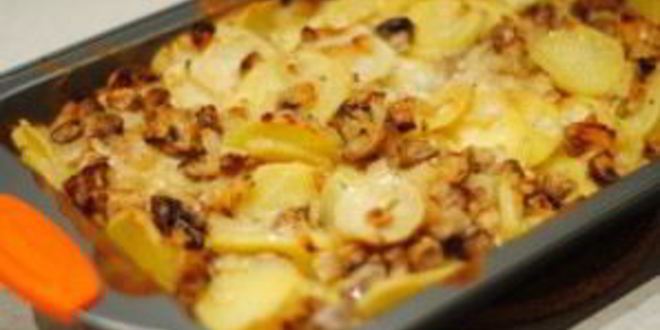 Рецепт шампиньонов с картошкой в сметане