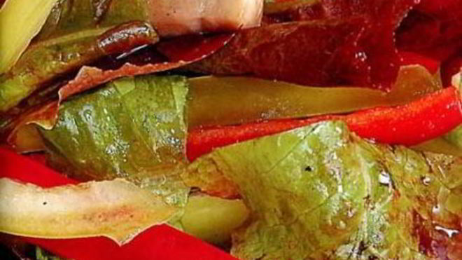 Рецепт шампиньонов, тушенных с перцем