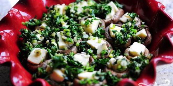 Рецепт Запеченных грибов с сыром бри