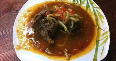 Рецепт Гуляша из гуся в казане на природе