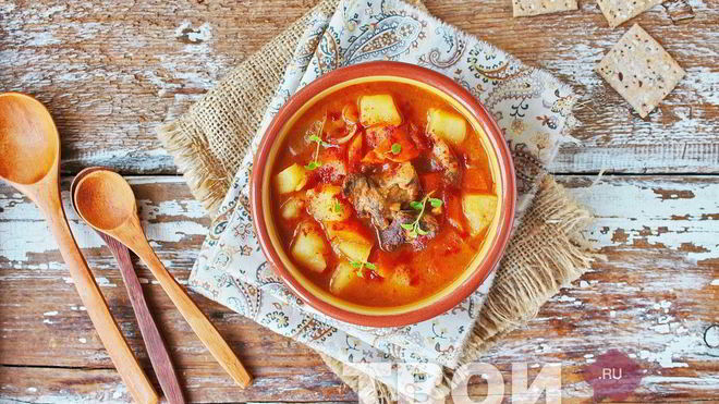 Рецепт гуляша из печени говяжьей