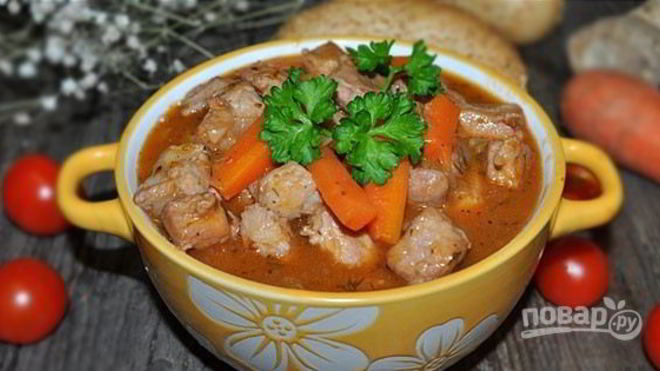 Рецепт гуляша с красным вином