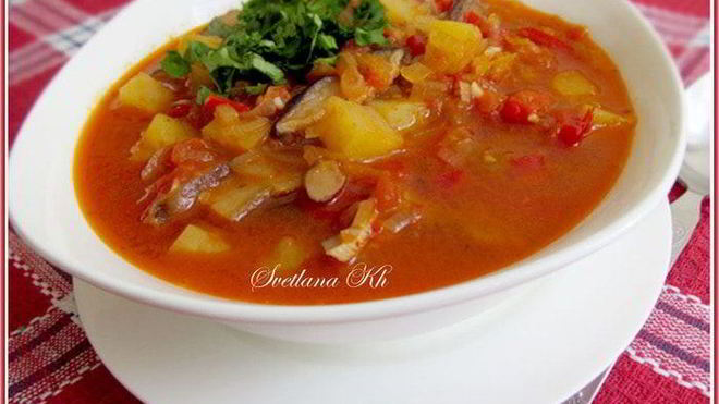 Рецепт постного супа-гуляша с грибами по-венгерски