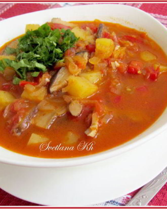 Рецепт постного супа-гуляша с грибами по-венгерски