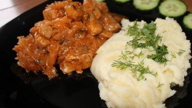 Рецепт картофельного пюре со свининой