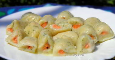 Рецепт Картофельных клецек с форелью и укропом