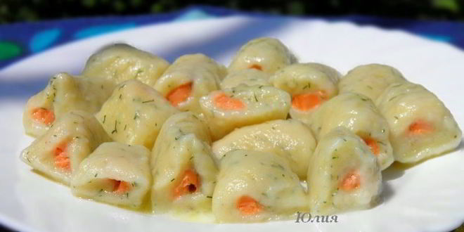 Рецепт Картофельных клецек с форелью и укропом