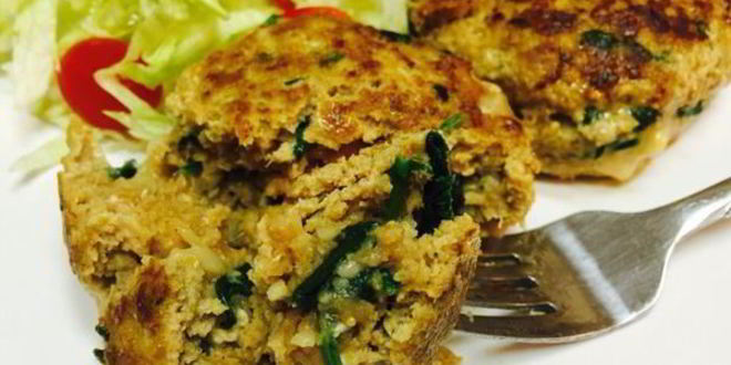 Рецепт Котлет из индейки со шпинатом и сыром