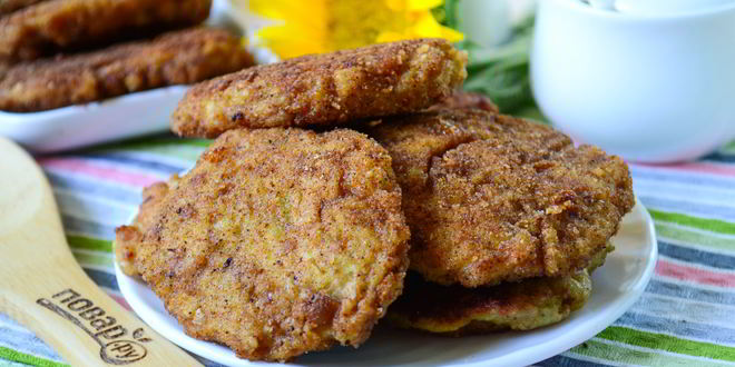 Рецепт Котлет из кабачков и фарша жареные