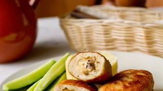 Рецепт Куриных котлет с грибами и сыром