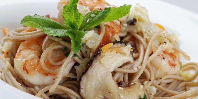 Рецепт лапши соба с креветками