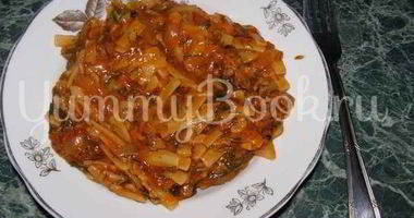 Рецепт Лапши в мясном соусе