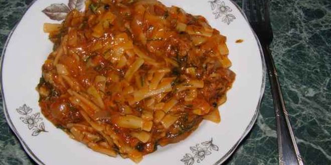 Рецепт лапши в мясном соусе
