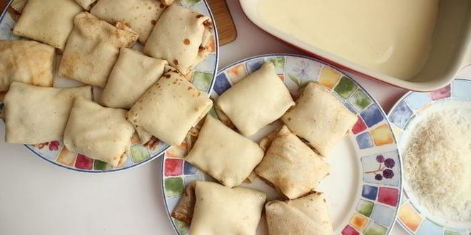 Рецепт блинной лазанья с индейкой