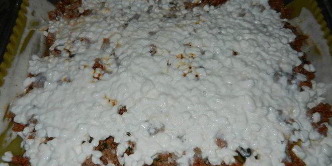 Рецепт быстрой мясной многослойной лазанья с творогом