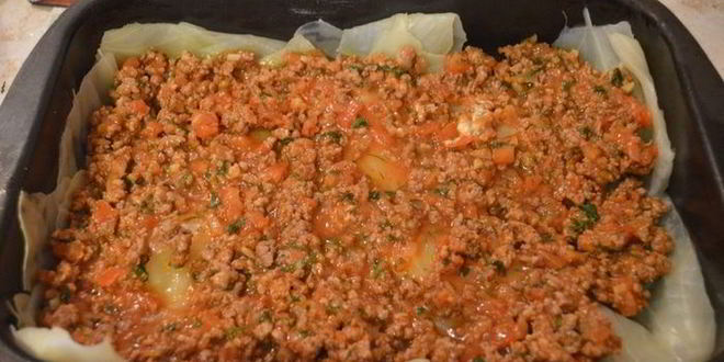 Рецепт капустной лазанья