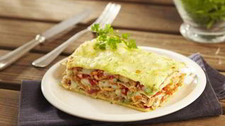 Рецепт Лазаний из тунца и помидоров с сыром моцарелла