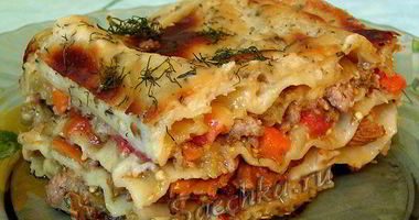 Рецепт Лазаний с фаршем и баклажанами