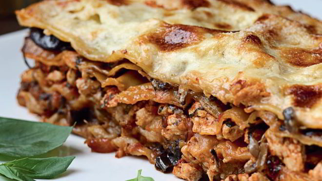 Рецепт лазаний с цесаркой, овощами и грибами