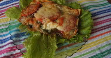 Рецепт Овощной лазанья из лаваша с лечо и баклажаном