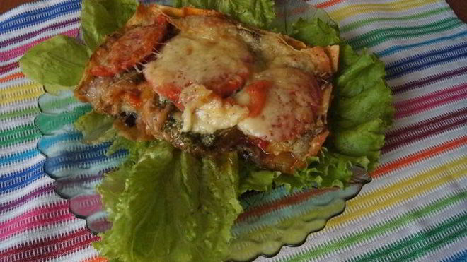 Рецепт овощной лазанья из лаваша с лечо и баклажаном