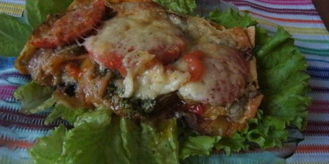 Рецепт овощной лазанья из лаваша с лечо и баклажаном