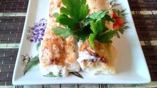 Рецепт Каннеллонь под соусом бешамель с рикоттой и шпинатом