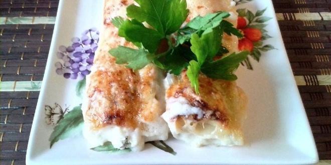 Рецепт Каннеллонь под соусом бешамель с рикоттой и шпинатом