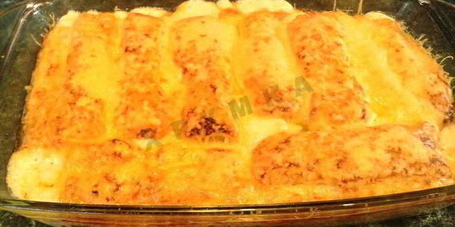 Рецепт каннеллонь под соусом бешамель с рикоттой и шпинатом