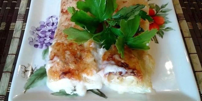 Рецепт каннеллонь под соусом бешамель с рикоттой и шпинатом