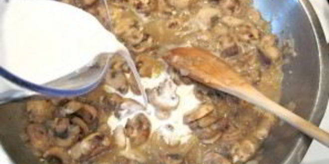 Рецепт макарон с грибами и курицей