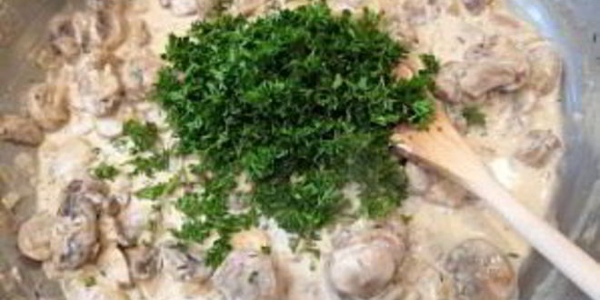 Рецепт макарон с грибами и курицей