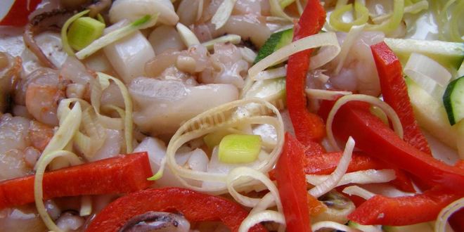 Рецепт макарон с морепродуктами