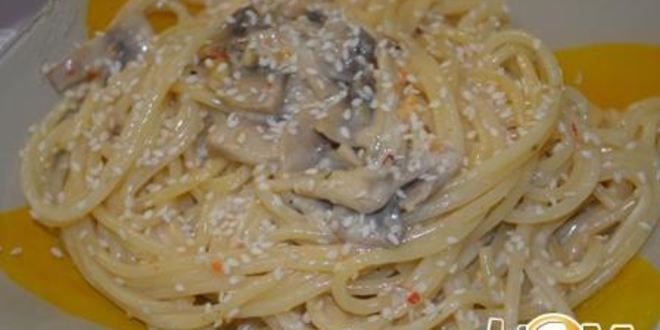 Рецепт Пасты с грибами в сливочном соусе