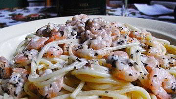 Рецепт Пасты с креветками в чесночно-сливочном соусе