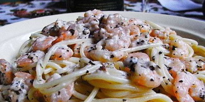 Рецепт Пасты с креветками в чесночно-сливочном соусе
