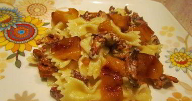 Рецепт Пасты с лисичками, фетой и печеным перцем